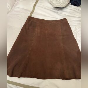 Eileen Fisher Brown Suede Skirt